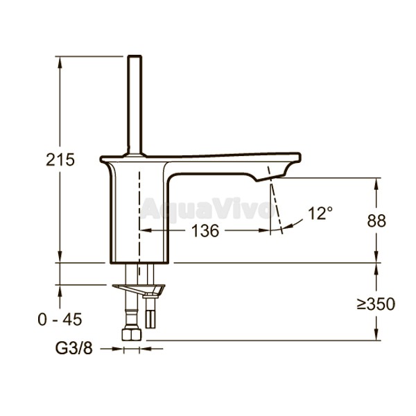 Смеситель Jacob Delafon Stance E14760-CP для раковины, с донным клапаном