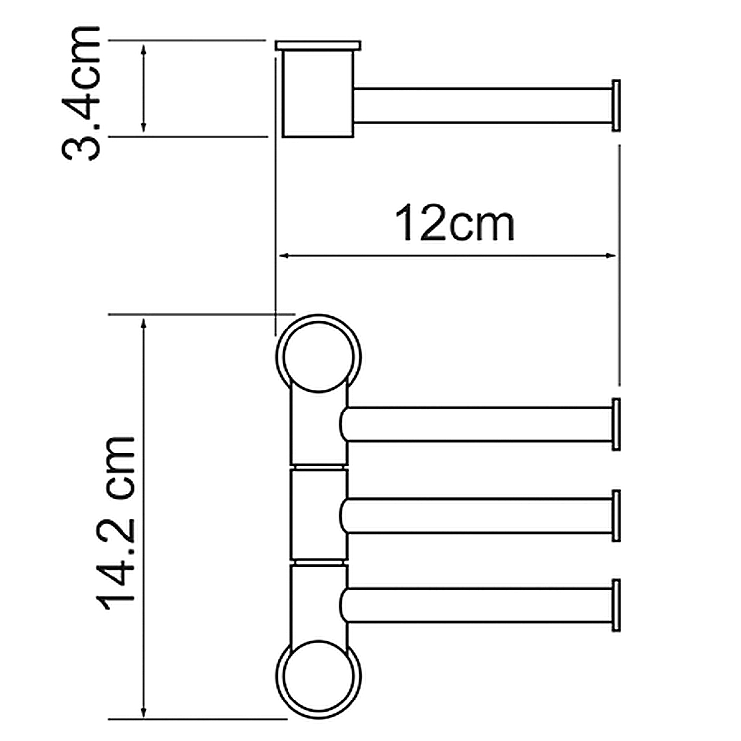 Полотенцедержатель WasserKRAFT K-1053 Black, 12 см, цвет черный матовый - фото 1