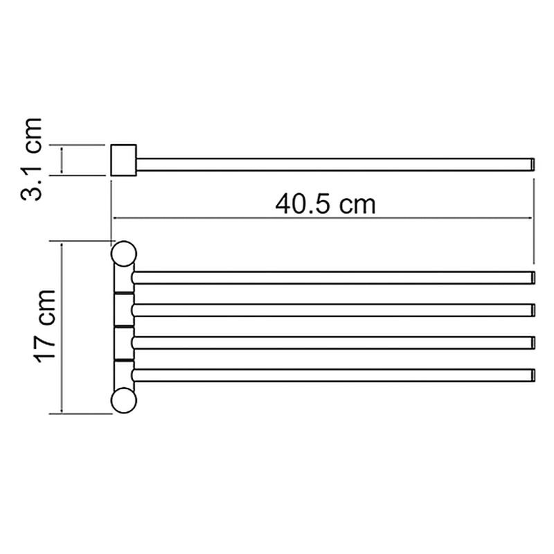 Полотенцедержатель WasserKRAFT K-1034 Black, 40 см, цвет черный матовый