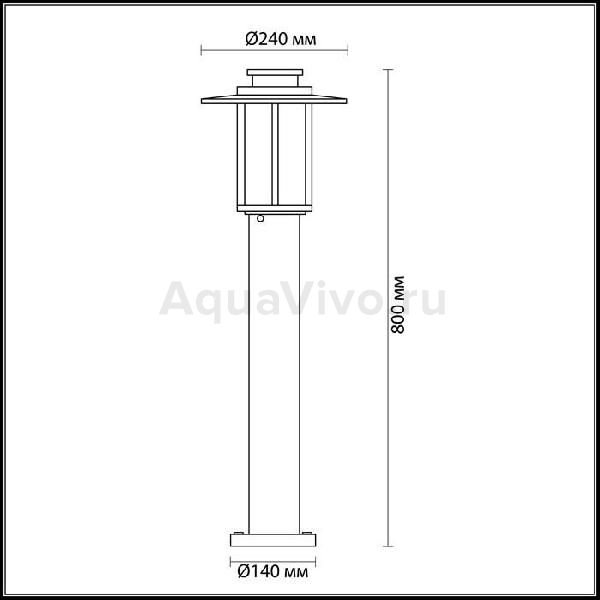 Наземный фонарь Odeon Light Mito 4047/1F, арматура цвет коричневый, плафон/абажур металл/пластик, цвет белый/коричневый - фото 1