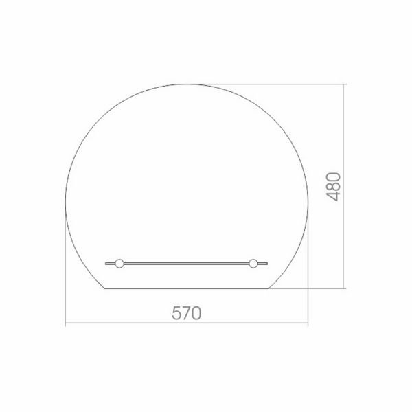 Зеркало Mixline Елена 57x48, с полкой