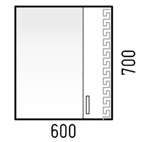Шкаф-зеркало Corozo Олимп 60, правый, цвет белый - фото 1