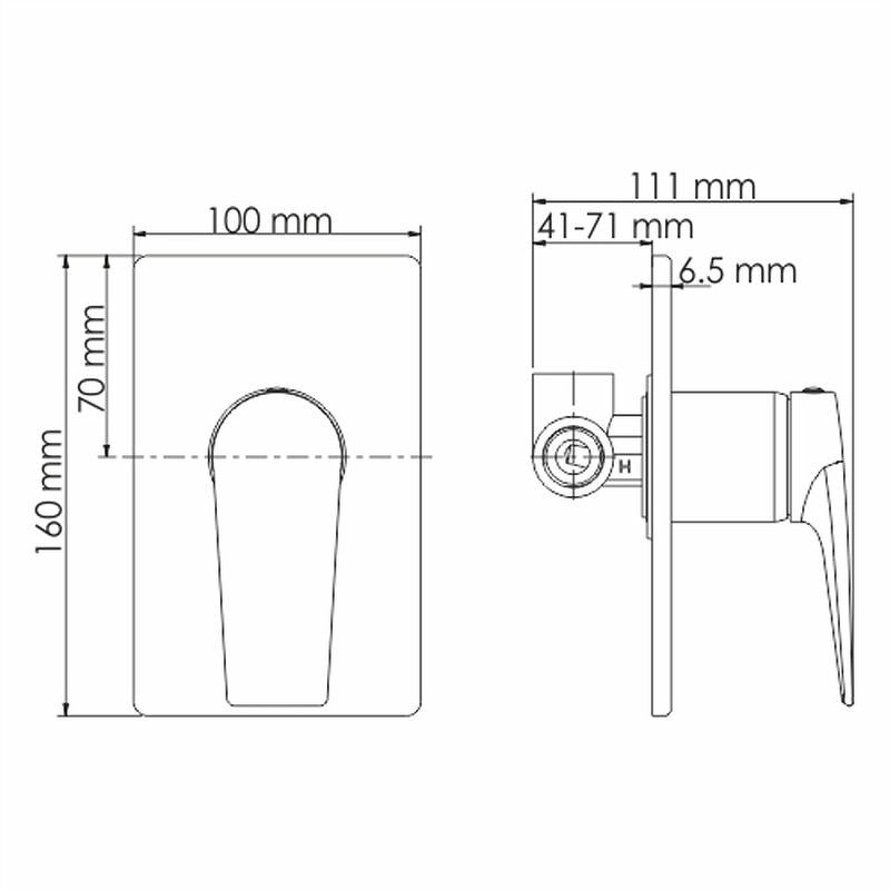 Гигиенический душ WasserKRAFT A66096, со встраиваемым смесителем, цвет черный