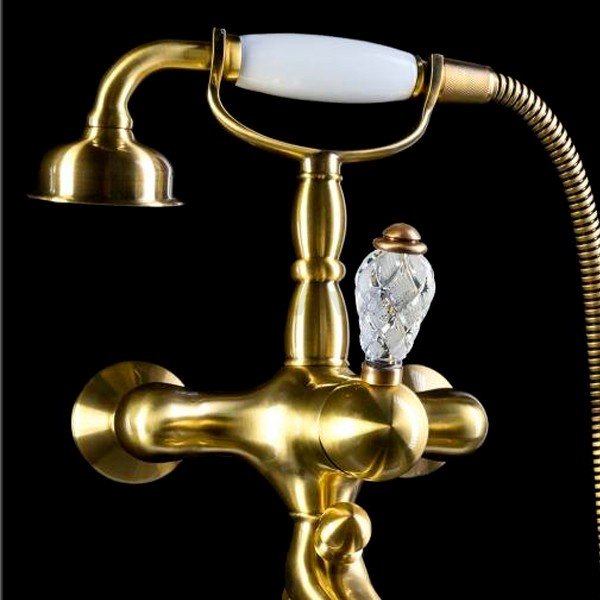 Смеситель Boheme Luxury Crystal 303-CRST для ванны, с душевым гарнитуром