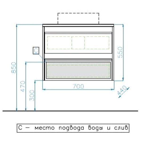 Тумба с раковиной style line монако 70 plus осина белая