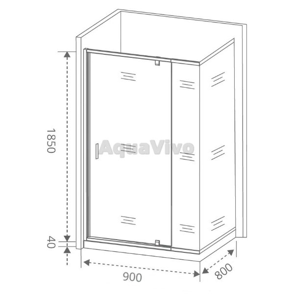 Душевой уголок Good Door Orion WTW-PD+SP-G-CH 90x80, стекло грейп, профиль хром - фото 1