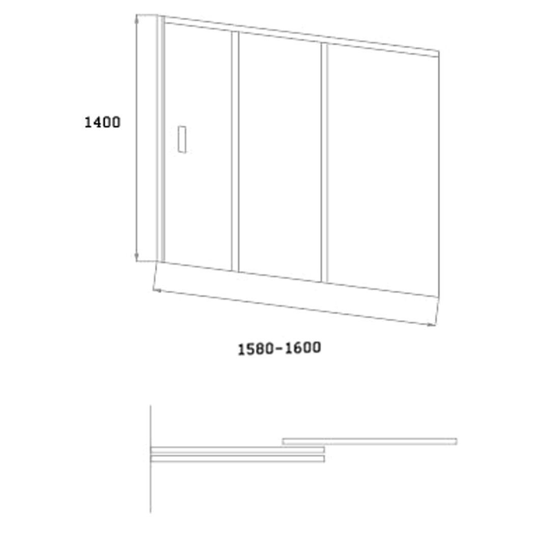 Шторка на ванну Good Door Screen WTW-160-C-CH 160x140, стекло прозрачное, профиль хром - фото 1