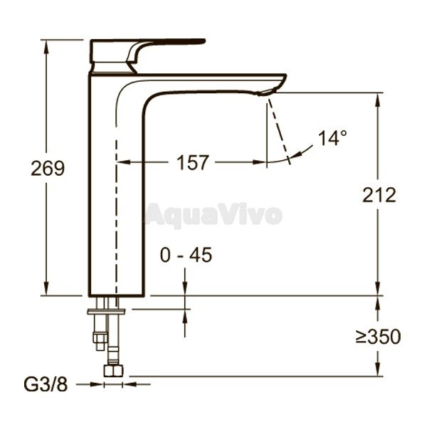 Смеситель Jacob Delafon Aleo+ E72336-CP для раковины