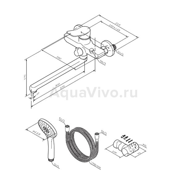 Смеситель AM.PM X-Joy F85A95000 для ванны с душем