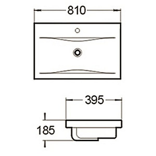 Раковина SantiLine SL-2101(80) встраиваемая, 81x40 см, цвет белый - фото 1