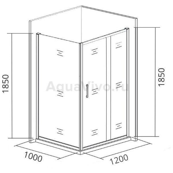 Душевой уголок Good Door Latte WTW+SP-G-WE 120x100, стекло грейп, профиль белый - фото 1