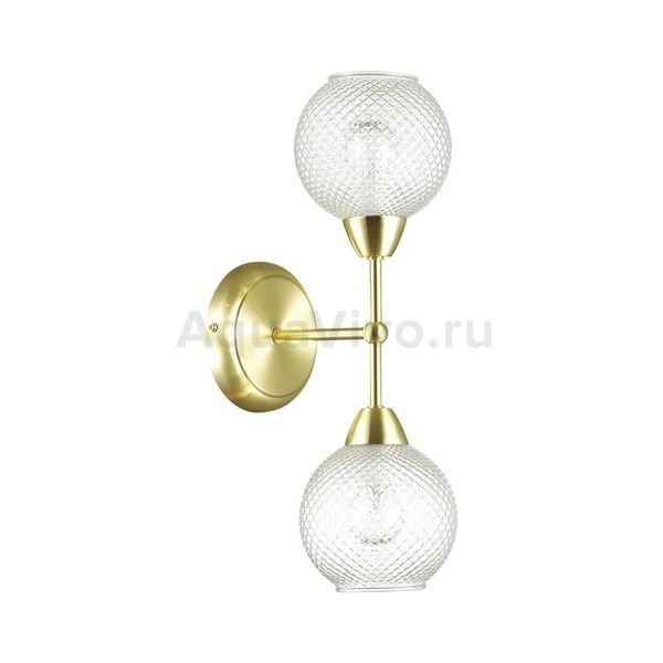 Бра Lumion Everly 3752/2W, арматура цвет золото, плафон/абажур стекло, цвет прозрачный