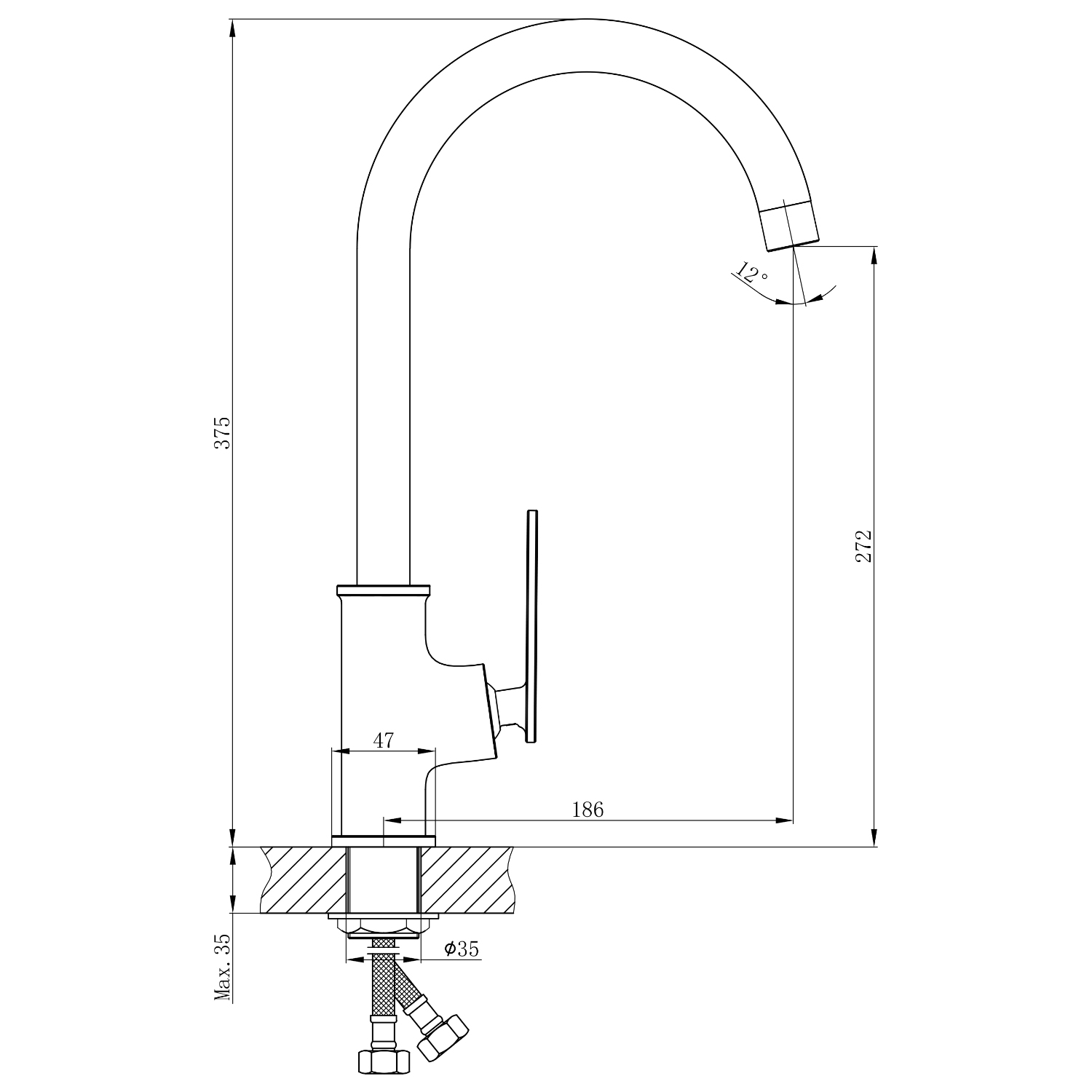 Смеситель Mixline ML28-032 550769 для кухни, цвет хром - фото 1