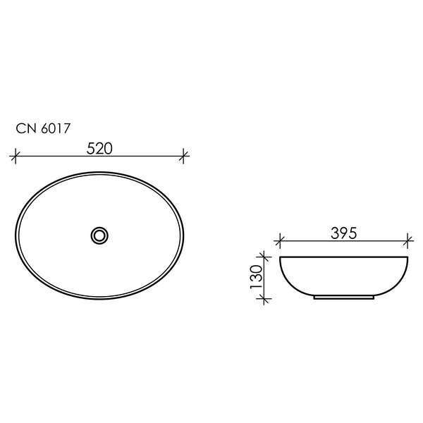 Раковина Ceramica Nova Element CN6017MB накладная, 52x40 см, цвет черный матовый