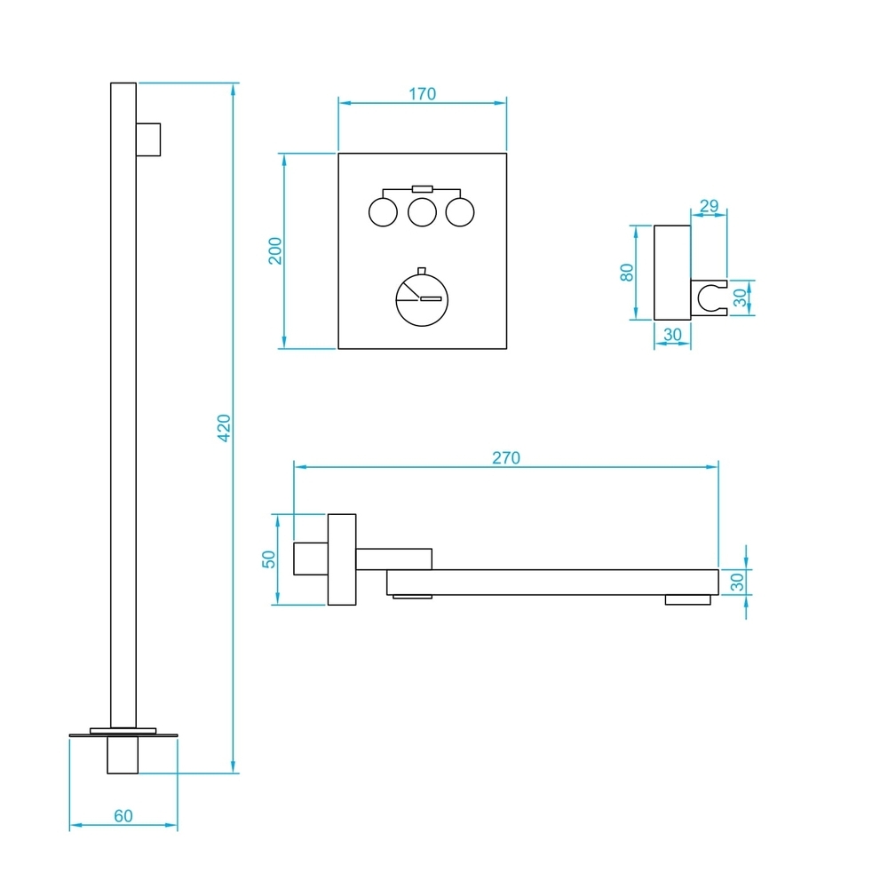 Душевой комплект RGW Shower Panels SP-371, встраиваемый, цвет хром