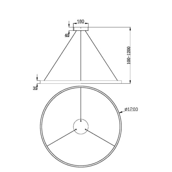 Подвесной светильник Maytoni Rim MOD058PL-L65BS3K, арматура латунь - фото 1