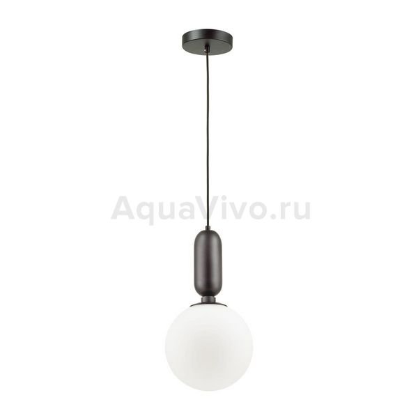 Подвесной светильник Odeon Light Okia 4668/1, арматура цвет черный, плафон/абажур стекло, цвет белый