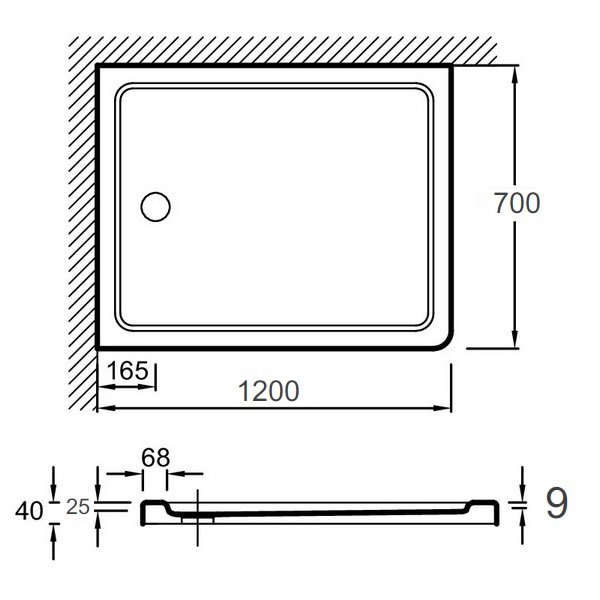 Поддон для душа Jacob Delafon Flight E62485-00 120x70, композитный акрил, цвет белый - фото 1