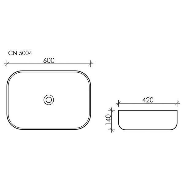 Раковина Ceramica Nova Element CN5004 накладная, 60x42 см, цвет белый - фото 1