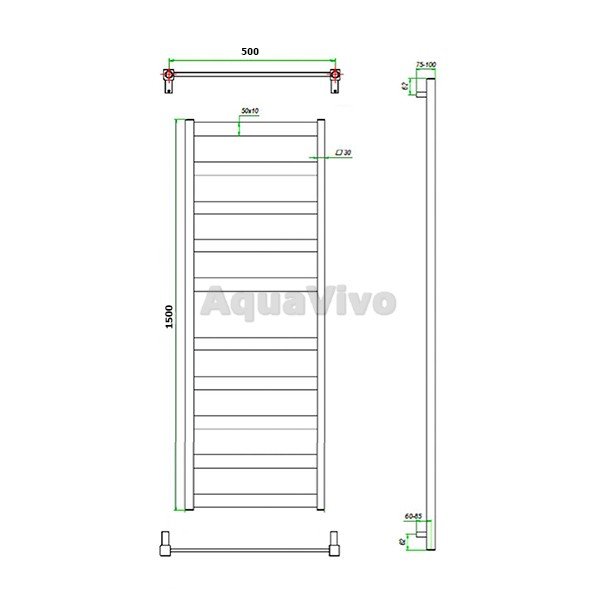 Полотенцесушитель Grota Brezza 53х150 электрический