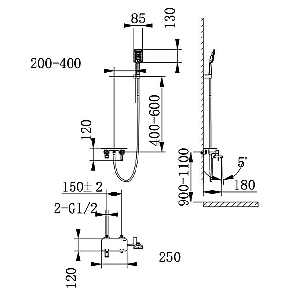 Смеситель Lemark Mista LM6414WG для ванны с душем, цвет белый / золото