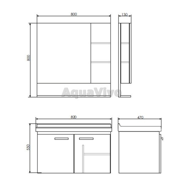 Мебель для ванной Comforty Рига 80, цвет дуб сонома