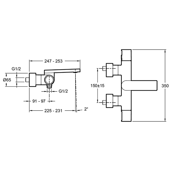 Смеситель Jacob Delafon Composed E73110-TT для ванны, термостатический, цвет титан