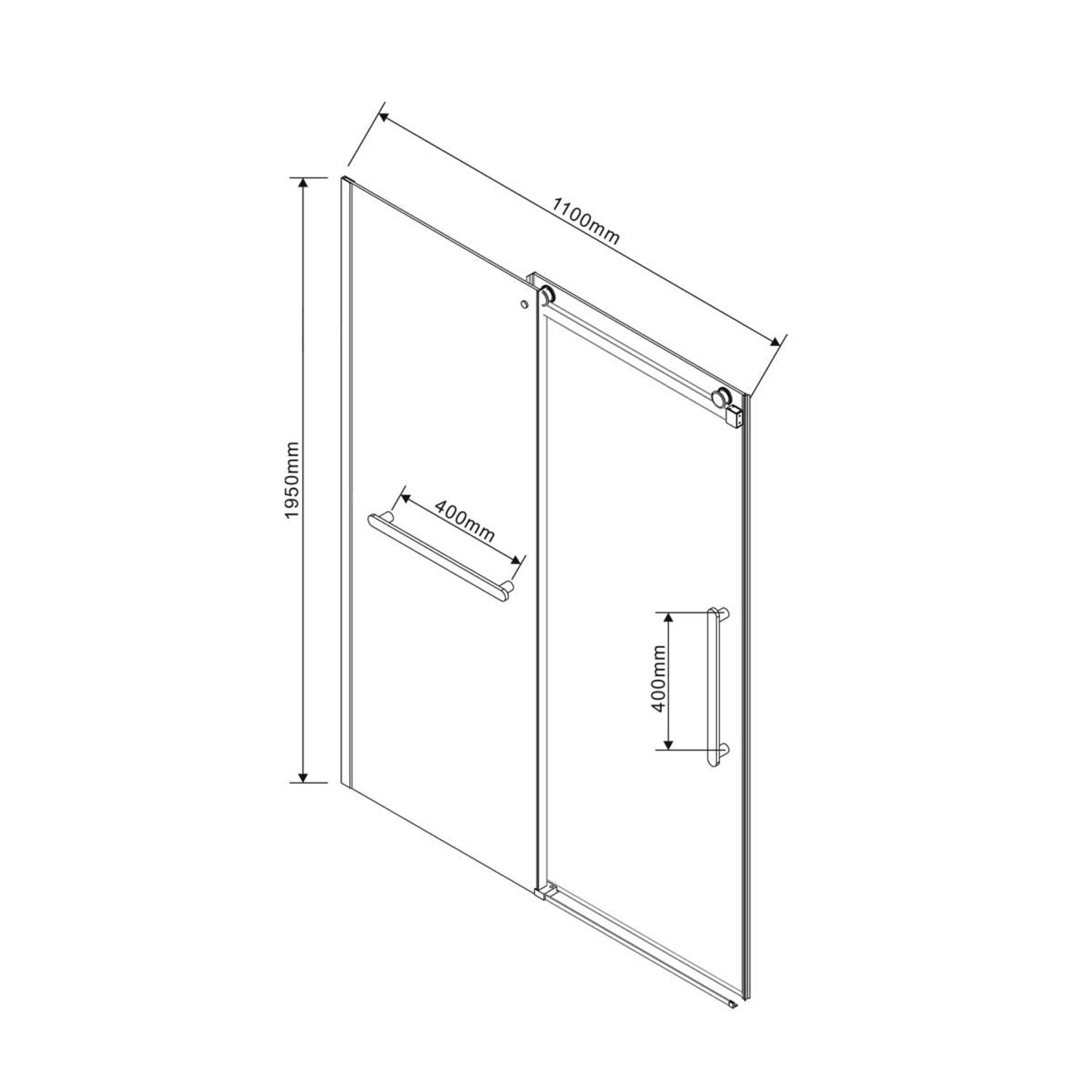 Душевая дверь Vincea Como Soft VDS-1CS 110x195, стекло прозрачное, профиль черный, с полотенцедержателем