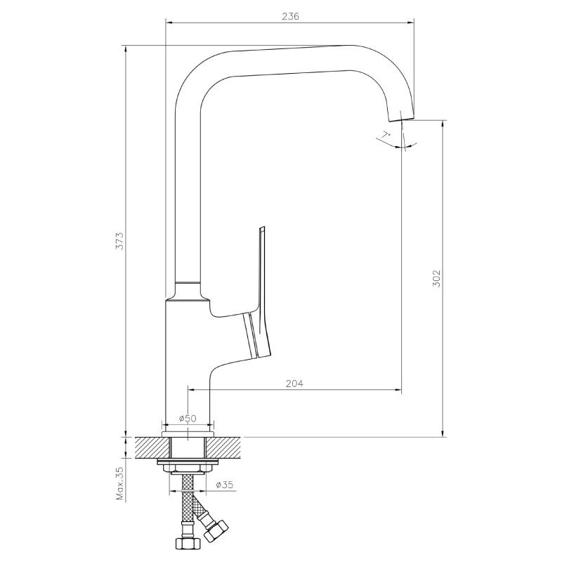 Смеситель Mixline ML24-032 550753 для кухни, цвет хром - фото 1