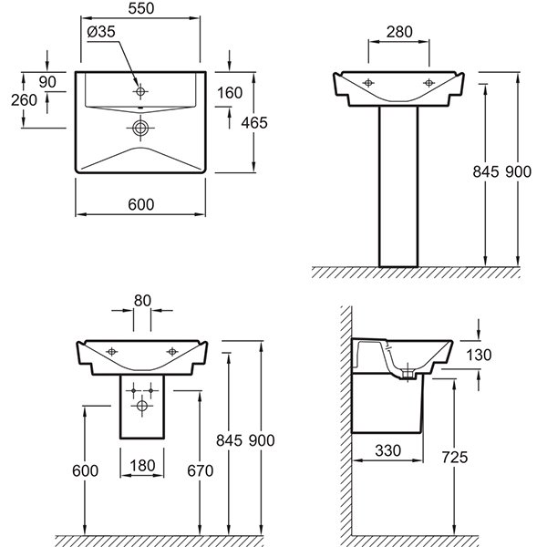 Раковина Jacob Delafon Reve E4802-00, подвесная, 60х47 см, цвет белый