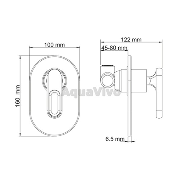 Гигиенический душ WasserKRAFT Kammel A111857, со встраиваемым смесителем