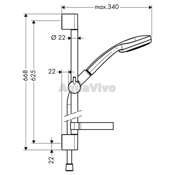 Душевой гарнитур Hansgrohe Croma Vario 100 27772000 с мыльницей