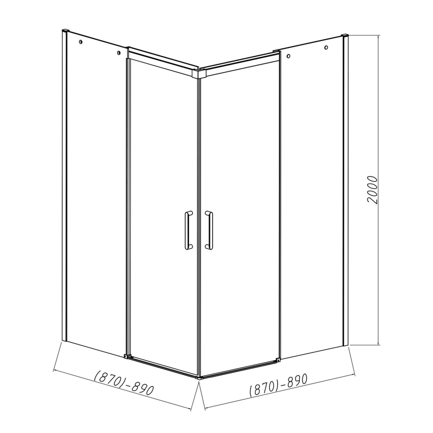 Душевой уголок Vincea Dice VSS-4D 90x90, стекло прозрачное, профиль черный - фото 1