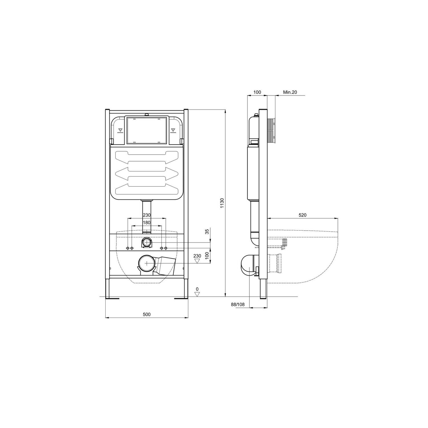 Комплект Set Акватек Либра N CM унитаза Либра New AQ1148N-00 с сиденьем микролифт и инсталляции Акватек Standard 50 INS-0000012 - фото 1