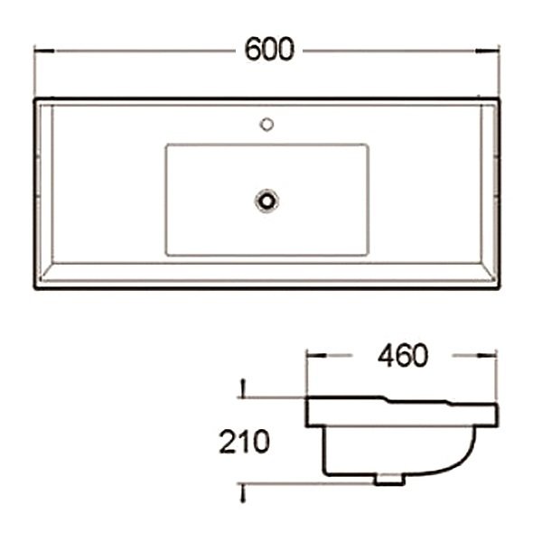 Раковина SantiLine SL-2112(60) встраиваемая, 60x46 см, цвет белый - фото 1