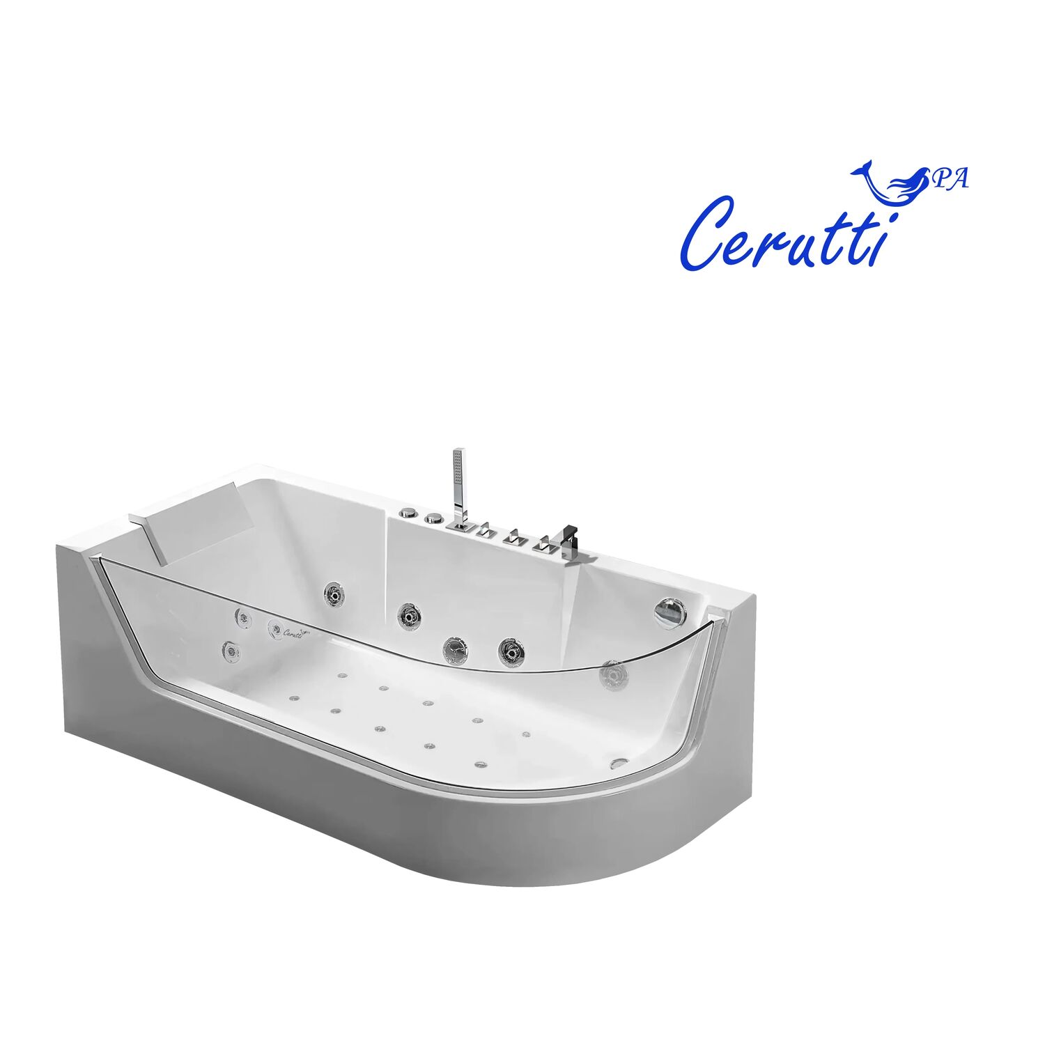 Ванна Ceruttispa C-403A L 170x80 акриловая, левая, с гидромассажем, цвет белый