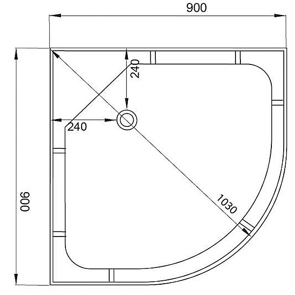 Душевая кабина Deto L 909 N 90x90, стекло матовое с узором, профиль хром глянцевый, без крыши