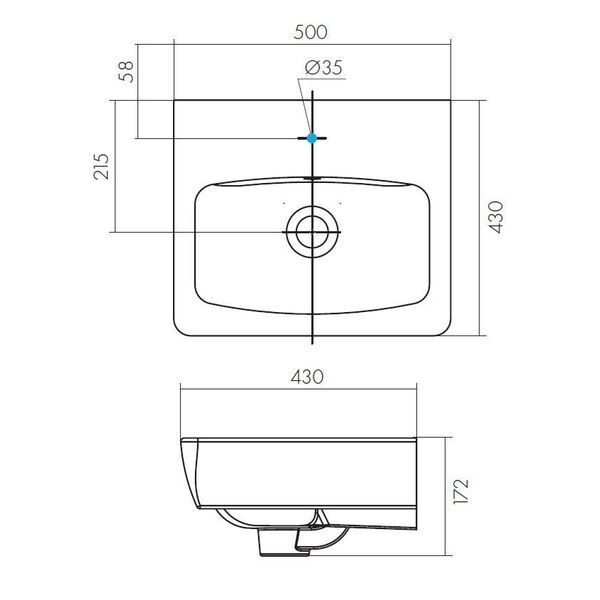 Раковина Santek Нео 1WH302184 подвесная, 50x43 см, цвет белый - фото 1