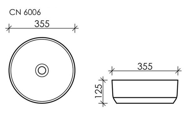 Раковина Ceramica Nova Element CN6006 накладная, 36x36 см, цвет белый матовый