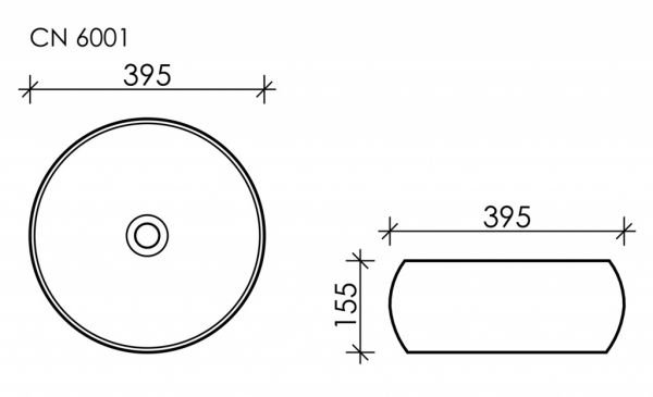 Раковина Ceramica Nova Element CN6001 накладная, 40x40 см, цвет белый