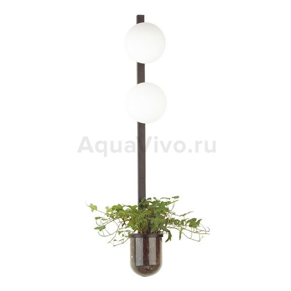 Бра Odeon Light Flower 4681/2WA, арматура черная, плафоны стекло белое, 14х97 см 