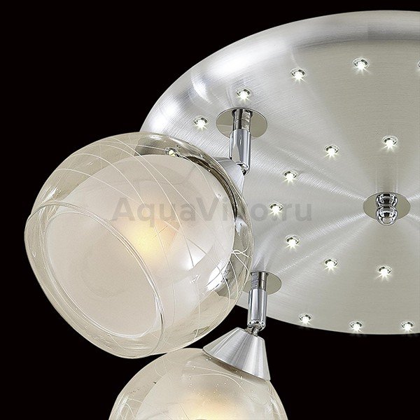 Потолочная люстра Citilux Самба CL158142, арматура хром, плафоны стекло белое / прозрачное, 43х43 см