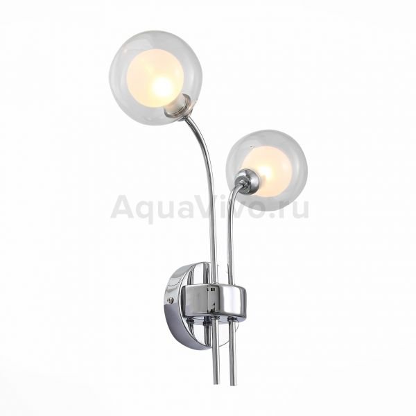 Бра ST Luce Dualita SL431.101.02, арматура металл, цвет хром, плафон стекло, цвет прозрачный, белый