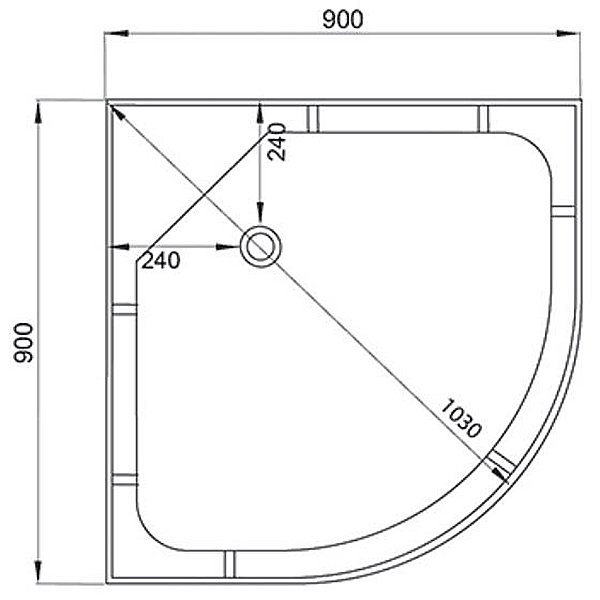 Душевая кабина Deto BM1590 Black 90x90, стекло тонированное, профиль хром глянцевый, с крышей