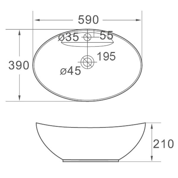 Раковина SantiLine SL-1022 накладная, 59x39 см, цвет белый - фото 1