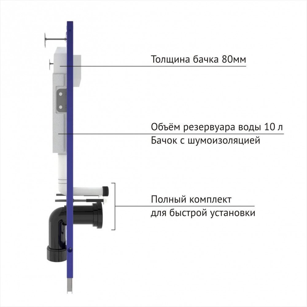 Комплект Berges 043311 унитаза Ego Rimless с сиденьем микролифт и инсталляции Novum 525 с черной кнопкой O5 Soft Touch - фото 1