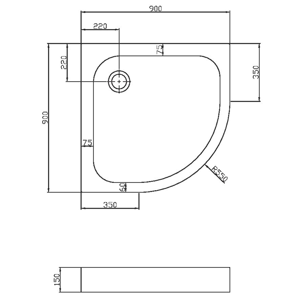 Поддон Vincea VST-3AQ 90x90, акриловый, цвет белый - фото 1