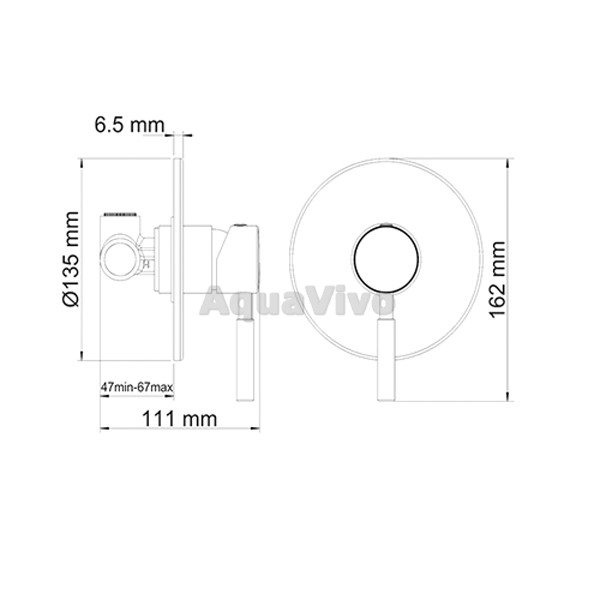 Гигиенический душ WasserKRAFT Main A14156,со встраиваемым смесителем