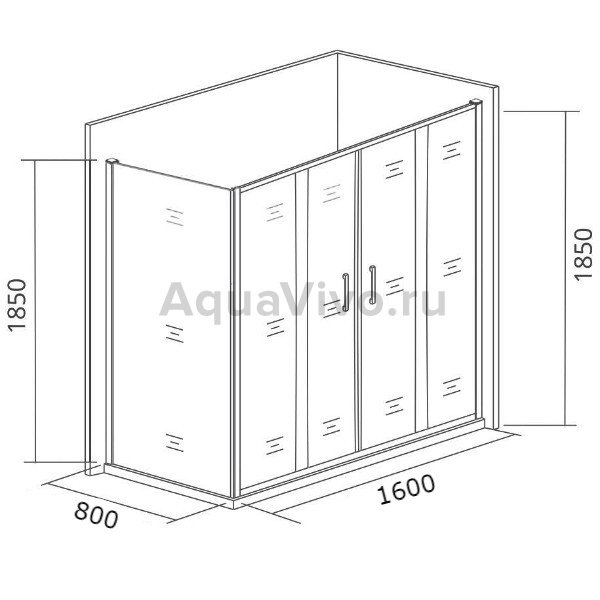 Душевой уголок Good Door Latte WTW-TD+SP-G-WE 160x80, стекло грейп, профиль белый - фото 1