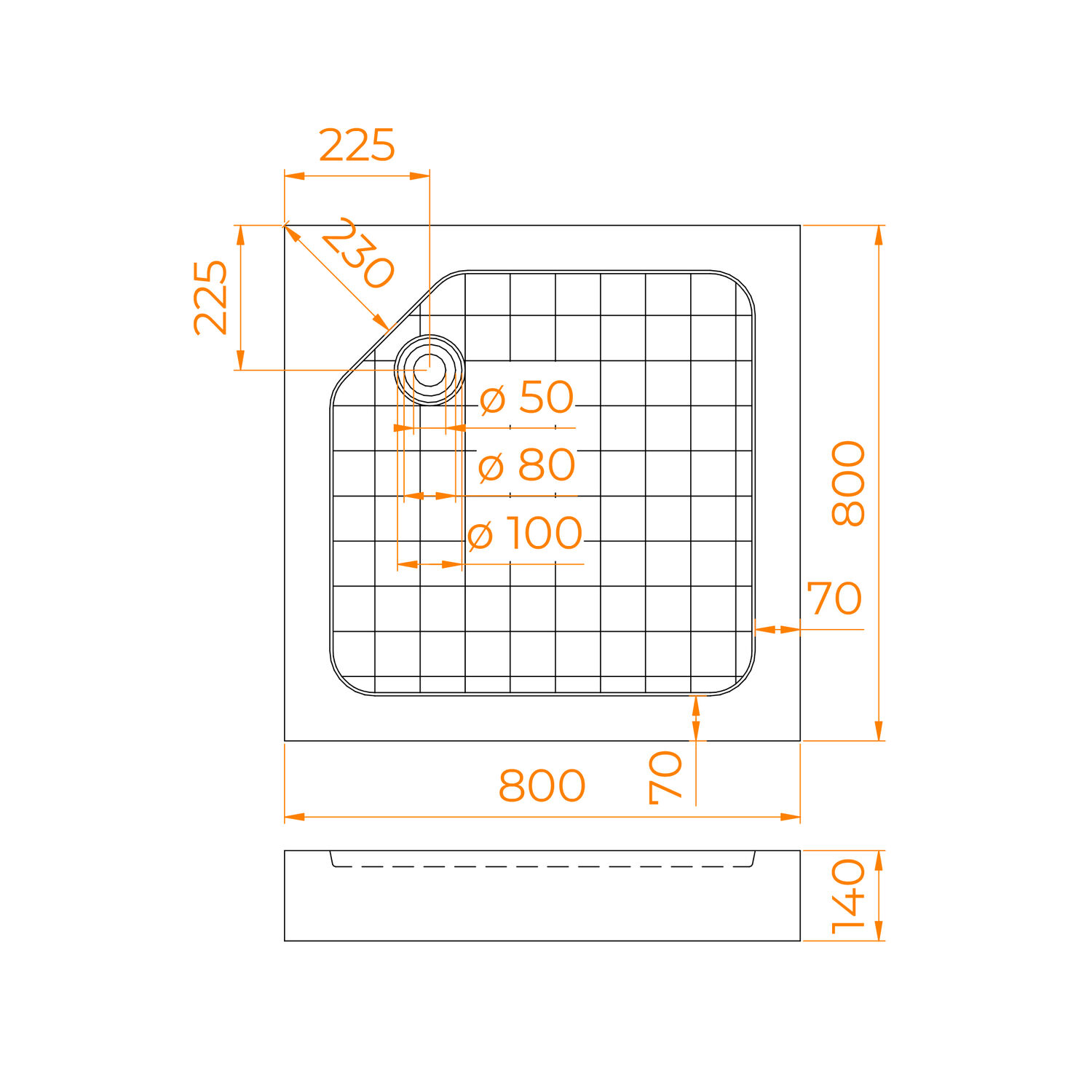 Поддон для душа RGW SMC-W 80x80, стеклопластик, цвет белый - фото 1